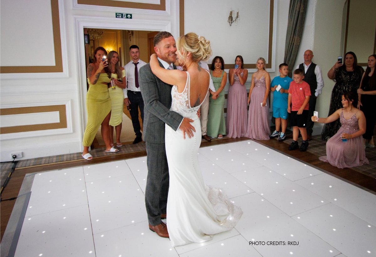 White LED starlit dancefloor for wedding hire in dumfries and scotland